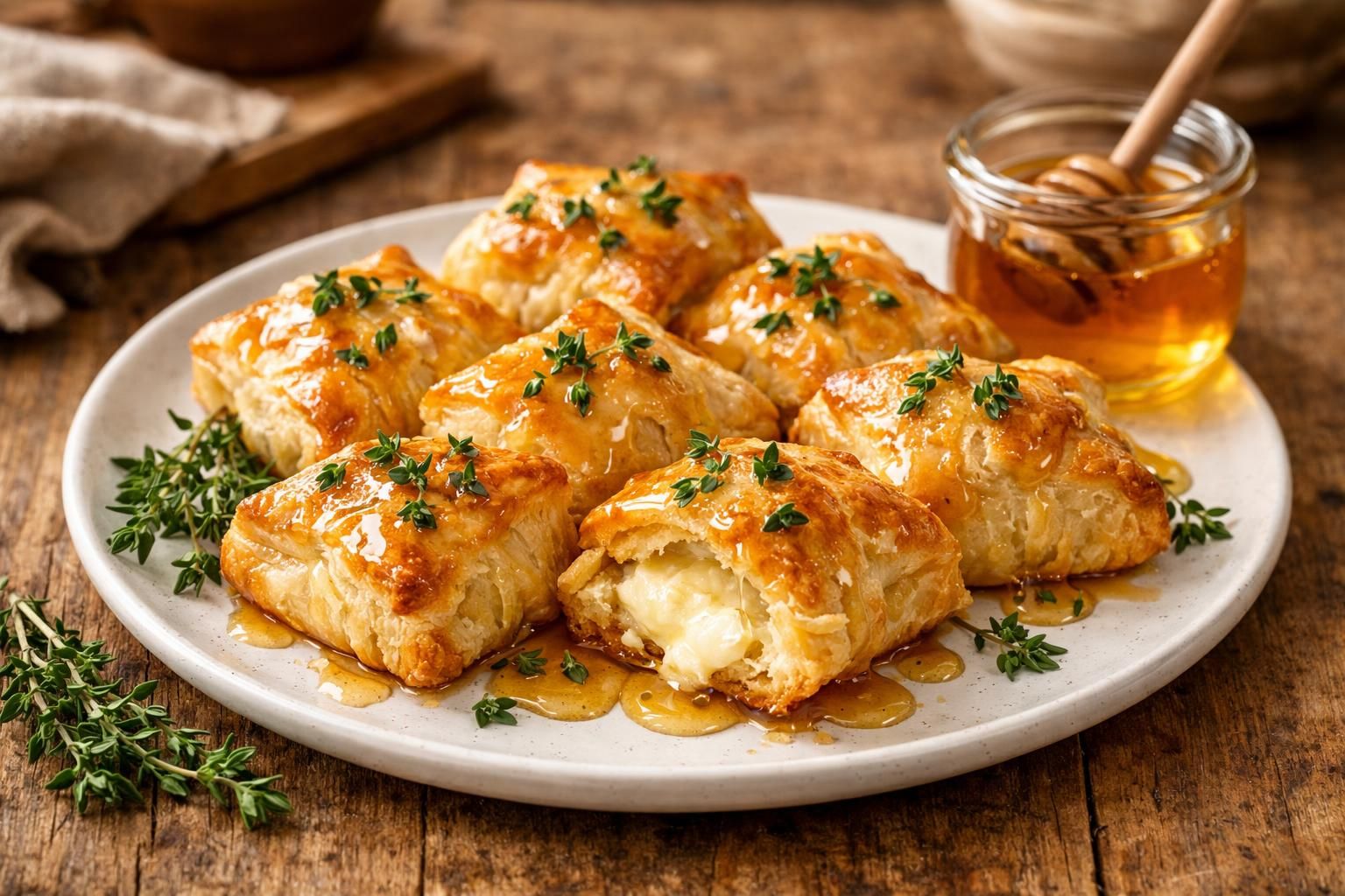 découvrez notre recette express de feuilletés de chèvre chaud au miel et thym, une délicieuse gourmandise facile à préparer pour un apéritif ou une entrée savoureuse.